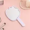 Nuevo Espejo de Mano de Encaje con Forma Irregular para Niñas, Espejo Pequeño Portátil con Mango Imprimible, Espejo de Maquillaje