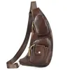 Bolso de hombro cruzado retro moderno para hombre, bolso de pecho de cuero para el trabajo