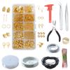 Caja de Juego de Accesorios de Hierro con Cierre de Cola de Anilla Abierta, Cadena de Cola con Cierre de Langosta, Cierre a Presión, Accesorios de Joyería Hechos a Mano DIY en Caja