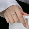 Anillo Elegante de Plata S925 Estilo K Sencillo y Dulce con un Solo Diamante Anillo Pequeño Fresco Compacto de un Solo Anillo J6043