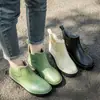 Botas de Lluvia de Moda Transfronterizas Botas de Lluvia Cortas para Mujer Suela Gruesa Antideslizante Calzado Exterior de Goma Impermeable para Pesca al Aire Libre Lavado de Autos Zapatos de Agua para Mujer