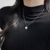 Collar Nalan de Plata S925 con Cierre de Seguridad Hielo Triturado, Exquisita y Sencilla Cadena para el Cuello Diseño de Nicho Estilo Ins Y02823
