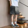 Shorts Reto Ins, Calça de Cinco Pontos Oversized para Homens, Casual de Verão com Estampa de Estrelas para Praia Plus Size High Street Modelagem Solta Marca Tendência