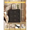 Mesa de Cabeceira Preta Retrô Francesa com Três Gavetas Pequeno Apartamento Armário Gaveta de Grande Capacidade Armário Pequeno Simples Moderno ao Lado da Cama