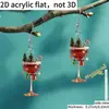 Pendientes de Copa de Vino de Navidad Nuevos Transfronterizos Acrílico Plano Árbol de Navidad Ambiente Pendientes de Copa de Vino Creativos Joyería