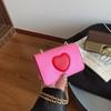 Bolsa Pequena de Verão Feminina 2025 Nova Chegada Moda Versátil Amor Bolsa para Celular Portátil Ombro Transversal Corrente Boca Vermelha