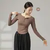 Roupa de Prática de Dança Moderna Decote V Slim Fit Roupa de Dança Valoriza a Figura Manga Longa Top de Dança