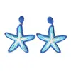 Pendientes de Estrella de Mar de Rafia Trenzada Dopamina Estilo Pendientes de Vacaciones de Verano en la Costa Accesorios de Nicho de Gama Alta de Principios de Primavera