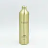Garrafa de Alumínio Redonda com Ombro Dourado 300ml Serigrafada com Tampa de Alumínio Rosqueável