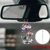 Nuevo Colgante de Flor Doble Cruz Acrílica Colgante de Llavero Decoración de Espejo Retrovisor Interior de Coche Transfronterizo