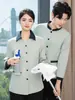 Roupas de Trabalho para Limpeza de Quarto de Hotel Manga Longa Outono e Inverno Propriedade Hospitalar Roupa de Trabalho para Faxineira Tia Feminina Comunidade Bordado