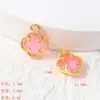 Colgante de Joyería con Flor de Cuatro Pétalos y Base Dorada de Cristal de Colores Colgante Trébol de Cuatro Hojas Accesorios para Pulsera y Collar DIY Venta al por Mayor