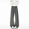 Jeans casuales para hombre, estilo holgado de pierna ancha, con jacquard de patrón de letras y estampado integral, estilizan y son versátiles, novedad de Xintang