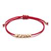 Pulsera de Cuentas de Cobre de Forma Irregular con Hilo de Borla de Colores, Ajustable Hecha a Mano, En Stock, Artículo Popular Transfronterizo