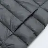 Jaqueta Leve de Penas Pinghu Nova Masculina Sem Gola Moda Quente Forro de Penas de Pato Branco Tamanho Grande Gola Redonda Jaqueta Fina Moderna