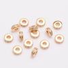 Cuentas Espaciadoras de Cobre Chapado en Oro de 18 Quilates que Conservan el Color 4/6/8mm con Anillos de Diamante de Zirconia Cuentas Espaciadoras para Collares Hechos a Mano DIY Accesorios de Cuentas Sueltas