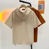 Nueva camiseta de manga corta para hombre, estilo coreano de verano, moderna, sencilla, de media manga, estilo Hong Kong, holgada, informal, de marca.