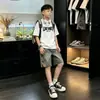 Conjunto de Verano Delgado para Niños 2026 Nuevo Estilo para Niños Mayores, Fresco y Elegante Conjunto de Dos Piezas de Verano con Manga Corta