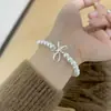 Pulsera Popular Nueva de Shijia Pearl para Niñas, Doble Capa, Lujo Ligero, Nicho, Exquisita, Perla Francesa, Pulsera de Plata de Ley