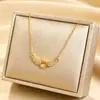 Nuevo producto transfronterizo: Cadena de clavícula elegante y versátil de lujo ligero con incrustaciones de microdiamantes, collar de acero de titanio, accesorio de joyería que no se decolora