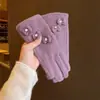 Xiaoxiangfeng Guantes de Invierno Cálidos de Imitación Cachemir con Lazo para Mujer Nuevos Guantes de Lana Táctiles al Dedo Venta al por Mayor
