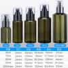 Garrafa Spray Toner Plástico PET Cobertura Total Ombro Inclinado Verde Rótulo Serigrafia Personalizável Névoa Fina Frasco Vazio de Orvalho Puro