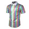 Camisa Formal 2025 Camisa de Botão com Lantejoulas Exportação Transfronteiriça Festa Disco Anos 70 Fantasia Cosplay