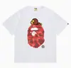 Hit da Internet de Verão 24: Camiseta bAPe Cabeça de Macaco Macaquinho, Camuflagem, Camiseta Unisex Manga Curta Gola Redonda