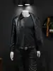 Jaqueta de couro masculina para outono e inverno, novo estilo com gola de lapela, jaqueta de couro biker casual da moda, versão coreana slim-fit para homens