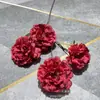 Nova flor de hibisco e peônia com 4 cabeças flor artificial fileira de flores de casamento decoração de casa fundo para fotografia