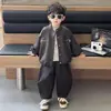 Chaqueta de Cuero Nueva, Genial y Elegante para Niños 2026, Ropa de Abrigo Coreana para Bebés de Primavera y Otoño