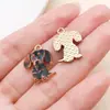 Impressão de Gota de Óleo Desenho Animado Animal de Estimação Corgi Bulldog Francês Dachshund Pingente de Liga Acessório de Chaveiro DIY