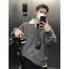 Camisa de Gola Falsa Dupla Outono e Inverno Suéter para Homens, Camada Interna Top Cleanfit, Jaqueta Tricô Estilo Old Money de Alta Qualidade