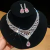 ¡Lujo europeo y americano! Collar de flor de circón de colores con gota de agua, cadena para clavícula de estilo court vintage, joyería de lujo ligero de alta gama