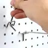 Ganchos para Tablero Perforado Estantería de Supermercado Ganchos para Tablero de Tres Agujeros Ganchos de Doble Ángulo Ganchos Rectos de Metal Accesorios Montados en Pared