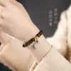 Nuevo Estilo Chino Original Pulsera de Cuentas de Ábaco de Madera de Agarwood Qinan de Hainan y Pulsera de Cuentas Budistas con Cierre Ruyi de Jade Hetian para Hombres y Mujeres