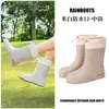 Botas de Lluvia Transfronterizas para Mujer para el Trayecto, Botas de Lluvia Impermeables, Cubrezapatos de Moda de Media Caña, Zapatos de Goma Resistentes al Desgaste con Suela Blanda Antideslizante para Mujer