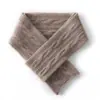 Bufanda unisex de cachemir tejida en punto de ochos grueso de cinco agujas y tres cabos para otoño e invierno, color liso, calentador de cuello a prueba de frío, bufanda de punto para el cuello