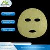 Máscara facial de tecido descartável amarela e verde com Centella asiática firmadora clareadora calmante reparadora papel hidratante fácil absorção tecido não tecido