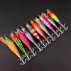 8cm Gamba de Madera Luminosa Anzuelo para Calamar Nivel Láser Luminoso Gamba Impresión UV Señuelo Falso