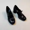 Em Estoque, Envia Imediatamente! Mocassins Retro de Bico Redondo com Salto Bloco Silencioso de 8cm e Laço Simples para Mulheres