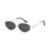 Gafas de Sol Sin Marco de Moda 8892 para Mujer, Gafas de Sol Metálicas de Alta Gama Y2K Ojo de Gato para Hombre, Protección UV