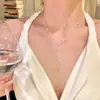 Collar de Borlas Estrelladas de Circonita Super Brillante para Mujer, Cadena de Clavícula de Lujo Ligero Nicho Cadena para Suéter