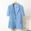 Traje abrigo profesional verde de manga corta talla grande para mujer 200 kg MM gordo delgado abrigo casual de media manga para red