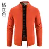 Outono Inverno 2026 Comércio Exterior Masculino Suéter Cardigã com Veludo Interno Tamanho Grande Masculino Gola Alta Jaqueta de Tricô Quente Juventude Lã