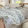 Colcha de verano, tamaño individual o doble, para usar con aire acondicionado, con estampado floral, fina y ligera, adecuada para residencias estudiantiles, relleno de colcha individual, suave y lavable