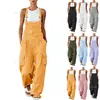 2026 Sitio Independiente Amazon Transfronterizo Europeo y Americano Nuevos Pantalones Cargo de Bolsillos Múltiples de Verano Monos Cómodos para Mujer
