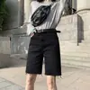 Pantalones cortos de mezclilla de cinco minutos para mujer 2026 verano estudiante cinco minutos delgados holgados pierna recta estilo Hong Kong cintura alta petite pantalones cortos de moda