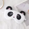 Máscara de ojos de felpa con bordado de pelo de conejo linda transfronteriza protección ocular para dormir con sombreado máscara de ojos con orejas de unicornio brotando punto