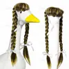 Pelucas para mascotas transfronterizas, pelucas de ganso, pelucas de ganso para porche, sombreros grandes de cabeza de ganso, disfraz divertido con pelo largo trenzado